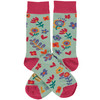 Colorfully Printed Cotton Novelty Socks - Floral Print Design from Primitives by Kathy