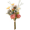 Set of 6 Decorative Artificial Floral Bouquets - Peach Rose 16 Inch from Primitives by Kathy