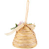 Decorative Bee Skep With Spring Flower Accents Hanging Ornament - 4.75 Inch from Primitives by Kathy