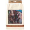 Tan Cotton Kitchen Dish Towel - Palomino Horse & Saddle 28x28 - Western Collection from Primitives by Kathy