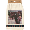 Cotton Kitchen Dish Towel - Buffalo Herd 28x28 - Western Collection from Primitives by Kathy