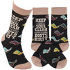 Colorfully Printed Cotton Novelty Socks - Keep Your Soul Clean & Your Boots Dirty - Western Collection from Primitives by Kathy