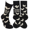 Black & White Cotton Socks - Zero Clucks Given - Farmhouse Chicken & Rooster Design from Primitives by Kathy