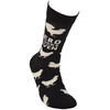 Black & White Cotton Socks - Zero Clucks Given - Farmhouse Chicken & Rooster Design from Primitives by Kathy