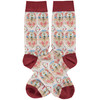 Colorfully Printed Cotton Novelty Socks - Farmhouse Floral from Primitives by Kathy