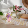 Felt Bunny Holding Flower Bouquet Figurine - 6 Inch - Easter & Spring Collection from Primitives by Kathy