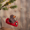 Felt Bear Riding In Canoe Hanging Ornament Figurine 6.75 Inch - Lake & Cabin Collection from Primitives by Kathy