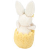 Felt Happy Bunny Rabbit In Spring Colored Eggshell Figurine - 4.25 Inch from Primitives by Kathy