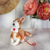 Felt Corgi Dog Figurine Holding Heart Envelope 5.25 Inch from Primitives by Kathy