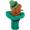 Dog Lover Felt Puppy Wearing Leprechaun Hat Sitting In Hat Figurine 4.75 Inch from Primitives by Kathy