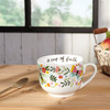 Stoneware Coffee Mug - A Cup Of Faith 20 Oz - Wrap Around Flowers & Butterflies Design from Primitives by Kathy