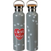 Dog Lover Paw Print Design Love My Rescue Stainless Steel Insulated Water Bottle Thermos 25 Oz from Primitives by Kathy