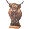 Decorative Wooden Double Sided Decor Sign - Farmhouse Highland Cow Stand Up 7.5 Inch from Primitives by Kathy