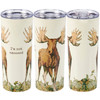 Stainless Steel Coffee Tumbler Thermos - Not Amoosed 20 Oz - Moose Print Design - Lake & Cabin Collection from Primitives by Kathy