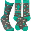 Flower Design Awesome Mom Colorfully Printed Cotton Socks from Primitives by Kathy