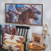 Decorative Framed Canvas Wall Art Decor - Western Riders On Horses 32.5 In x 18 In from Primitives by Kathy