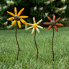 Set of 6 Decorative Rustic Metal Garden Picks - Daisy Flowers - 16 Inch Tall from Primitives by Kathy