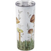 Stainless Steel Coffee Tumbler Thermos - Mushrooms In Wildgrass Design - 20 Oz - Cottage Collection from Primitives by Kathy