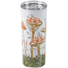 Stainless Steel Coffee Tumbler Thermos - Mushrooms In Wildgrass Design - 20 Oz - Cottage Collection from Primitives by Kathy