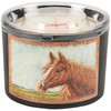 Horse Lover 3 Wick Jar Candle - Brown Horse In Field - Cedar Scent - 14 Oz - Western Collection from Primitives by Kathy