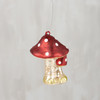 Decorative Hanging Glass Red Mushrooms Ornament 5 Inch from Primitives by Kathy