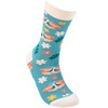 Colorfully Printed Cotton Novelty Socks - Floral Butterfly Design from Primitives by Kathy