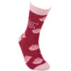 Colorfully Printed Cotton Novelty Socks - Awesome Girl Mom - Pink from Primitives by Kathy