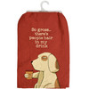 Dog Lover Cotton Kitchen Dish Towel - So Gross There's People Hair In My Drink 28x28 from Primitives by Kathy