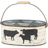 Decorative Galvanized Metal Farmhouse Animal Design Utensil Caddy 16.5 In x 8 In from Primitives by Kathy
