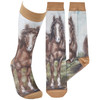 Colorfully Printed Cotton Novelty Socks - Farmhouse Horse from Primitives by Kathy