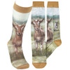 Colorfully Printed Cotton Novelty Socks - Farmhouse Goat from Primitives by Kathy