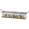 Set of 2 Galvanized Metal Bins - Farmhouse Highland Cows Design from Primitives by Kathy