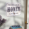 Decorative Rustic Themed Metal Wall Decor Sign - Fresh & Local Honey 14x10 - Homestead Collection from Primitives by Kathy