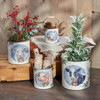 Set of 4 Galvanized Metal Buckets With Handles - Festive Farm Animal Theme from Primitives by Kathy