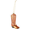 Hanging Glass Cowboy Boot Ornament With Glitter Accents 3.75 Inch - Western Themed from Primitives by Kathy