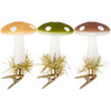 Set of 3 Glass Mushrooms Ornament Set  - Cottage Collection from Primitives by Kathy