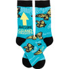 Butterfly Design Awesome Granddaughter Colorfully Printed Cotton Socks from Primitives by Kathy