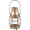 Rustic Themed Decorative Stovepipe Candle Lantern - Galvanized Metal Base - Home Collection from Primitives by Kathy