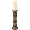 Turned Dark Mango Wood Candlestick Design Candle Holder 13 Inch from Primitives by Kathy