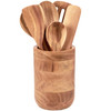 Acacia Wood Kitchen Utensil Holder 8 In x 5.5 In - Cottage Collection from Primitives by Kathy