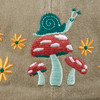 Adjustable Tan Cotton Baseball Cap - Embroidered Mushroom Snail & Flowers from Primitives by Kathy