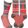 Awesome Husband Colorfully Printed Cotton Socks from Primitives by Kathy