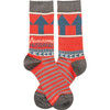 Awesome Husband Colorfully Printed Cotton Socks from Primitives by Kathy