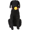 Black Felt Dog Figurine With Ball In Mouth 6.25 Inch from Primitives by Kathy