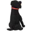 Black Felt Dog Figurine With Ball In Mouth 6.25 Inch from Primitives by Kathy