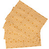Set of 4 Cotton Table Placemats - Gold & Cream Checkered Design 19x13 from Primitives by Kathy