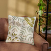 Decorative Cotton Throw Pillow - Embroidered Plant Fronds & Stems 18x18 from Primitives by Kathy