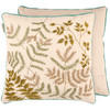 Decorative Cotton Throw Pillow - Embroidered Plant Fronds & Stems 18x18 from Primitives by Kathy