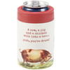 Insulated Steel Can Cooler - A Cow Pig & Chicken Walk Into A Bar 12 Oz from Primitives by Kathy
