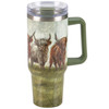 Stainless Steel Insulated Travel Mug Thermos - Highland Cows 40 Oz - Farmhouse Collection from Primitives by Kathy